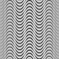 Wavy, billowy, undulating lines. Seamless geometric monochrome p