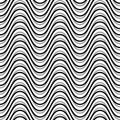 Wavy, billowy, undulating lines. Seamless geometric monochrome p