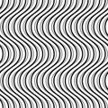 Wavy, billowy, undulating lines. Seamless geometric monochrome p