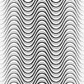 Wavy, billowy, undulating lines. Seamless geometric monochrome p