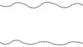 Wavy black chain border frame vector illustration, isolated metal link decorative element Royalty Free Stock Photo
