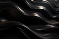 Wavy Black Metallic 3D Background Royalty Free Stock Photo