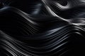 Wavy Black Metallic 3D Background Royalty Free Stock Photo