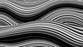 Wavy black and white pattern consisting of undulating lines creating an Royalty Free Stock Photo