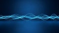 Wavy Blue Digital Network Structure with Glowing Nodes on Dark Background image photo Royalty Free Stock Photo