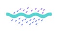 Wavy Border with Falling Raindrops Pattern, vector design Generative AI Royalty Free Stock Photo