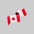 Wavy canada flag ribbon banner design