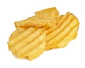 Wavy chips potato isolated on the white background