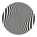 Wavy circle pattern. Distorted Vector shape. Ripple effect round. Abstract fluid design. Royalty Free Stock Photo