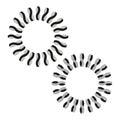 Wavy circular elements. Abstract rotating rings. Optical illusion vector. Black and white symmetry.