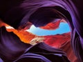 Wavy cliffs of Navajo Upper Antelope Canyon in Lechee, Arizona