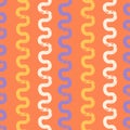 Wavy colofrul grunge bold lines seamless pattern. Curly lines and waves, vertical rough brush strokes. Geometric Royalty Free Stock Photo