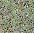 Wavy color lines. Multi-layer complex ornament. Green and blue doodles. Imitation of camouflage.