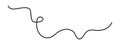Wavy curly stroke one line art, hand drawn scribbly dividing loop element drawing continuous contour. Twiddle swirl separator Royalty Free Stock Photo