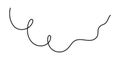 Wavy curly stroke one line art, hand drawn scribbly dividing loop element drawing continuous contour. Twiddle swirl separator Royalty Free Stock Photo