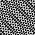 Wavy diagonal parallel lines. seamless, repeatable monochrome pa Royalty Free Stock Photo