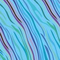 Wavy diagonal stripes of different width, echo seamless repeating waves. Royalty Free Stock Photo