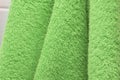 Dry bath towels are green in the bathroom Royalty Free Stock Photo