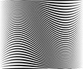 Wavy dynamic irregular lines monochrome pattern.