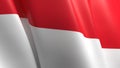 Wavy flag of Indonesia design