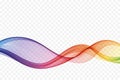 Wavy flow of motion abstract wave in rainbow color. Royalty Free Stock Photo