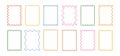 Wavy frame. Abstract waved shape boards. Retro colorful rectangle with outline curly, curvy photo frame. Line decorative