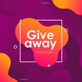 Giveaway time banner template vector illustration Royalty Free Stock Photo