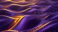 Wavy golden and purple metallic background Royalty Free Stock Photo