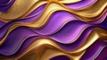 Wavy golden and purple metallic background Royalty Free Stock Photo