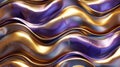 Wavy golden and purple metallic background Royalty Free Stock Photo