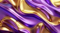 Wavy golden and purple metallic background Royalty Free Stock Photo