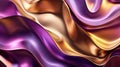 Wavy golden and purple metallic background Royalty Free Stock Photo