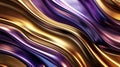 Wavy golden and purple metallic background Royalty Free Stock Photo