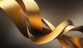 Wavy Golden Ribbons Background