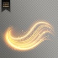 Wavy golden transparent light effect Royalty Free Stock Photo