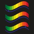 Wavy gradient bars. Rainbow color scale. Measurement Vector symbol. Level indicator set. Royalty Free Stock Photo