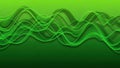 Wavy Green Smoke Or Gas Effect With Shadow On Dark Green Gradient Background abstract Royalty Free Stock Photo