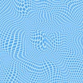 Wavy grid blue white colors. Squares and rectangles are curved. Vector illustration, background, template. Royalty Free Stock Photo