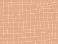 Wavy grid lines pattern with soft peach color background. Texture print Royalty Free Stock Photo