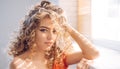 Wavy Hair. Sexy Blonde Woman. Long Blonde Hair. Beauty Model Girl. Royalty Free Stock Photo