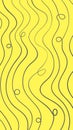 Wavy hand painted gray lines on yellow background, Ultimate Gray and Illuminating Yellow, Vector abstract