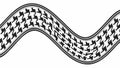 Wavy Houndstooth Pattern Ribbon, Dynamic Design, vector design Generative AI Royalty Free Stock Photo