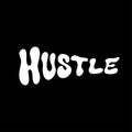 Wavy hustle typography design in retro liquid style on black background Royalty Free Stock Photo
