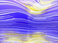 Wavy illustration of striped pattern multicolored lines. Trendy iridescent geometric backdrop. 3d rendering