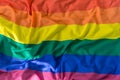 Wavy LGBTQI or LGBT flag as rainbow background