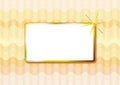 Corrugated rainbow background with spring waves and white banner.