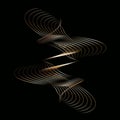 Wavy line drawing, curve, on a black background