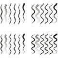 Wavy line pattern. Curved stroke vector. Abstract wave design. Flowing shape illustration. Royalty Free Stock Photo