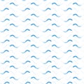 Wavy line seamless vector pattern background. Hand drawn small brush stroke horizontal ocean wave backdrop. Abstract