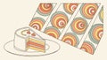 Wavy Lines and Abstract Geometric Shapes, vector design Generative AI Royalty Free Stock Photo
